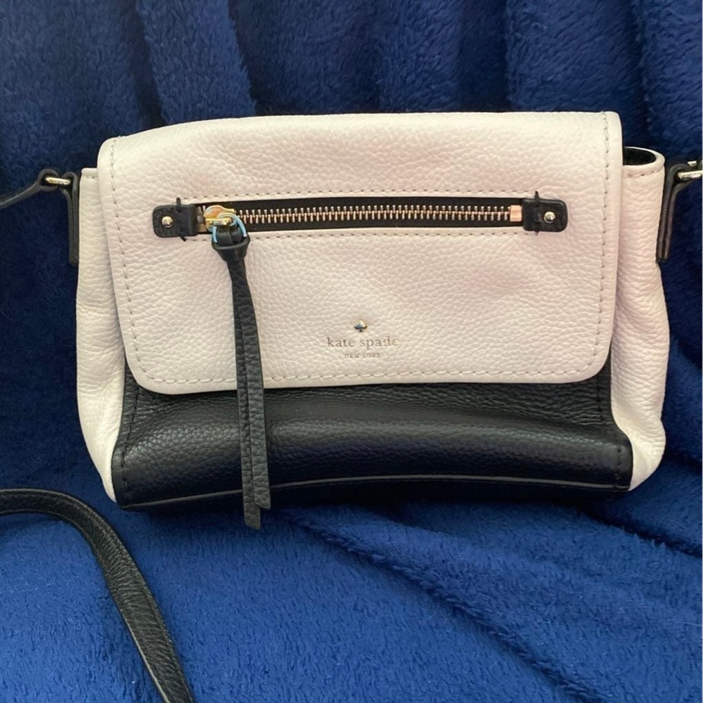 kate spade Black and White Leather Crossbody Bag